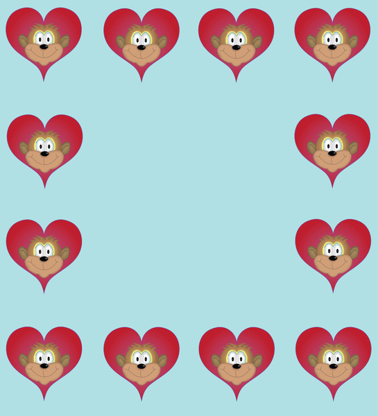 Valentines Monkey hearts 4