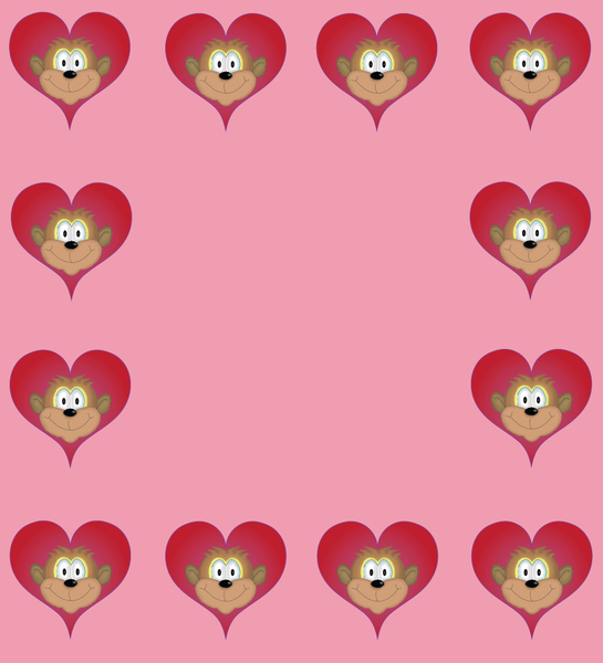 Valentines Monkey hearts 2