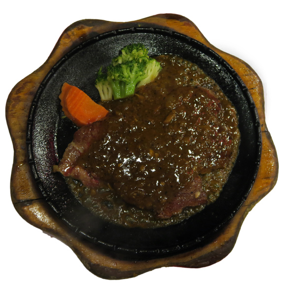 Steak dinner with pepper sauce