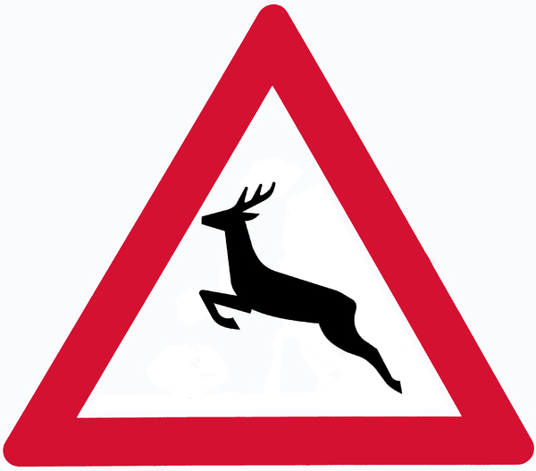 deer crossing sign isolated