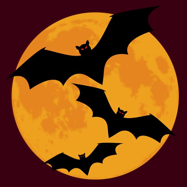 Bat Moon Maroon