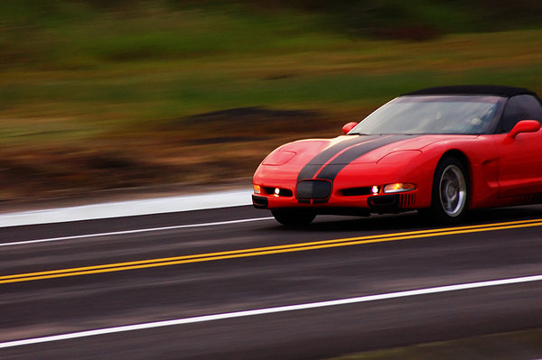 Red car Speeding