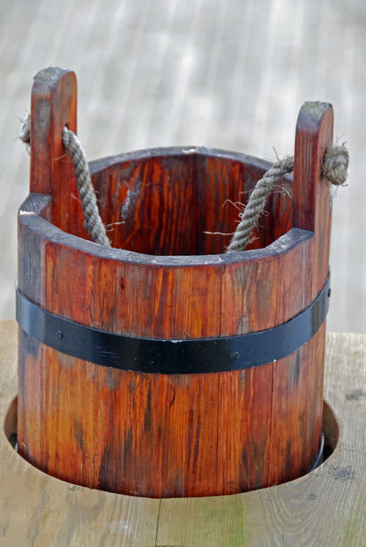 Pail on the deck of sail