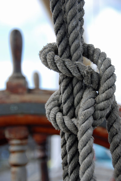 Knot on the deck of sail