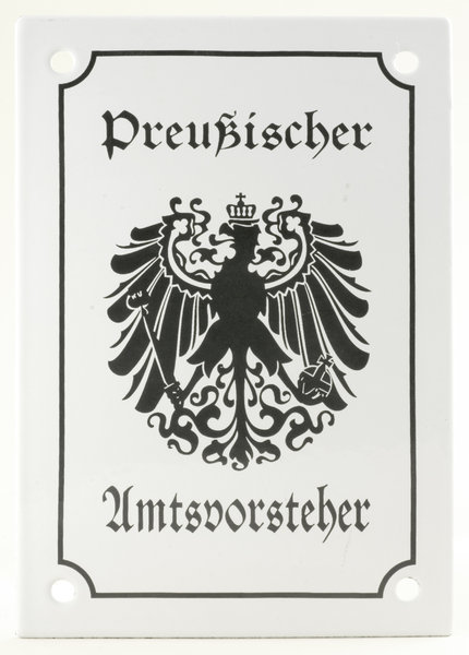 Old prussian information plate