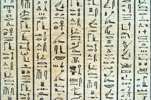 Ancient egyptian scripture on 