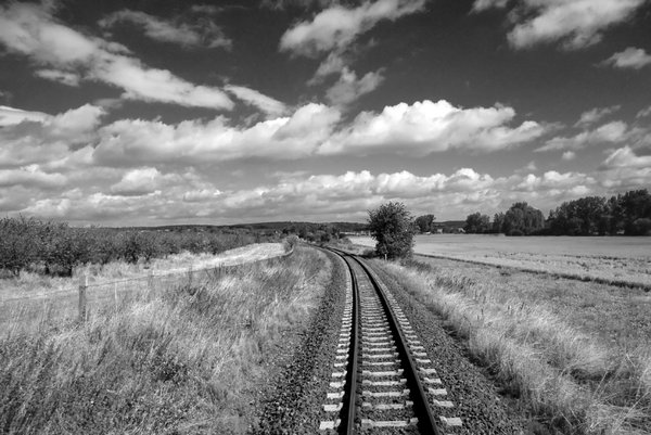 Black&white rail landscape wit