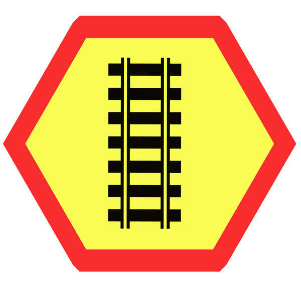 Hexagonal warning sign 1