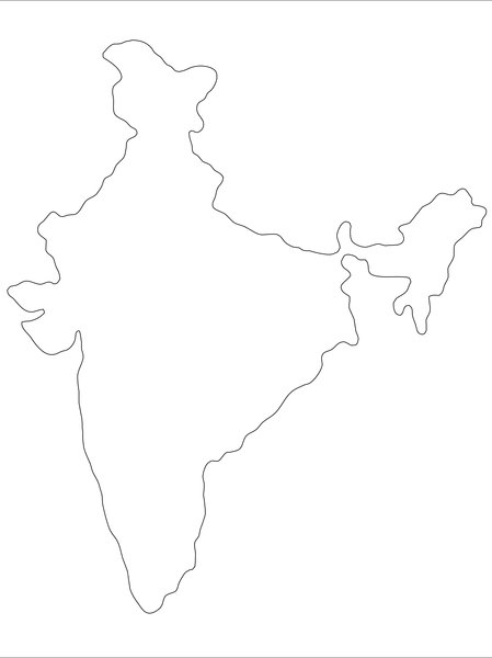 India outline map