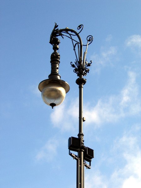 wrought-iron street lamp