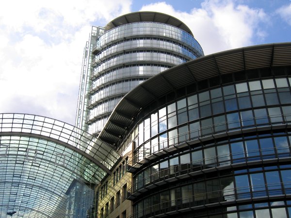 round glass offices architectu