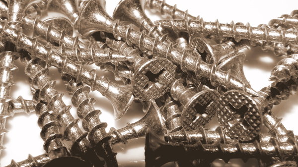 Stainless screws in sepia
