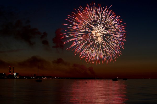 Fireworks on water