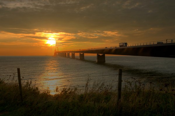 Bridge in sunset - HDR