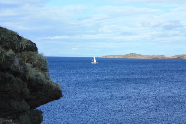 A yacht off the Scottish Highl
