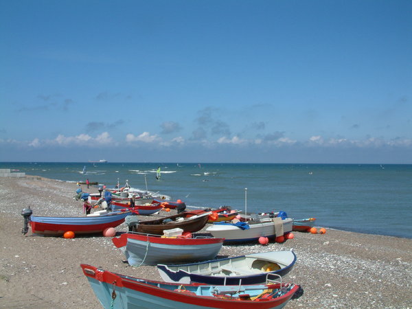 Rowing boats on the beach