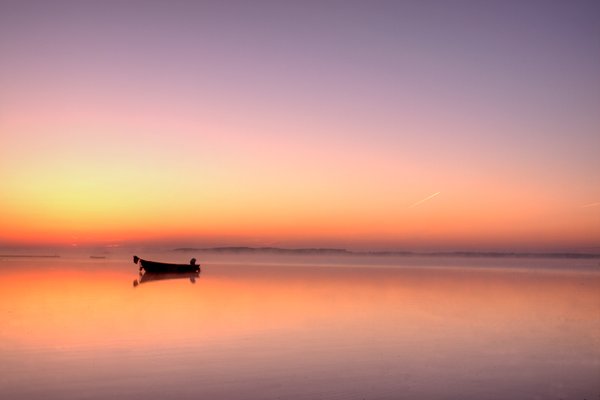 Boat in sunrise - HDR