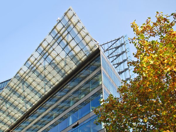 glass architecture in autumn