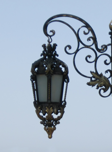 bronze street lamp