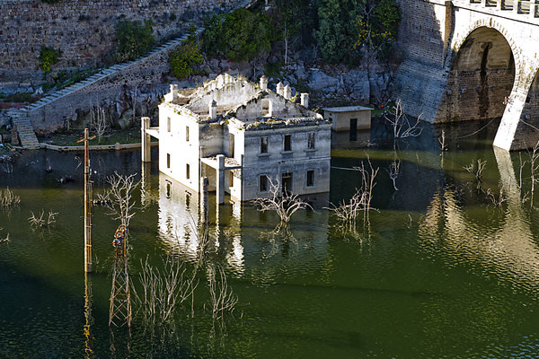 Ancient ruins flooded by water