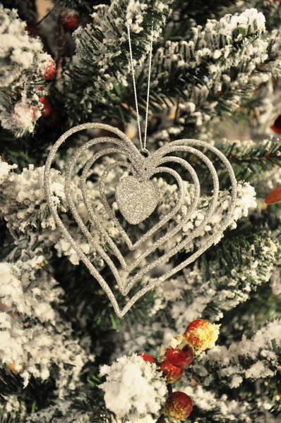 silver Christmas heart