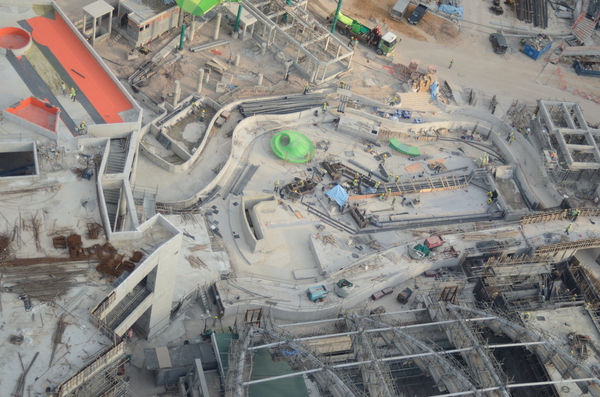 Aerial view of construction si