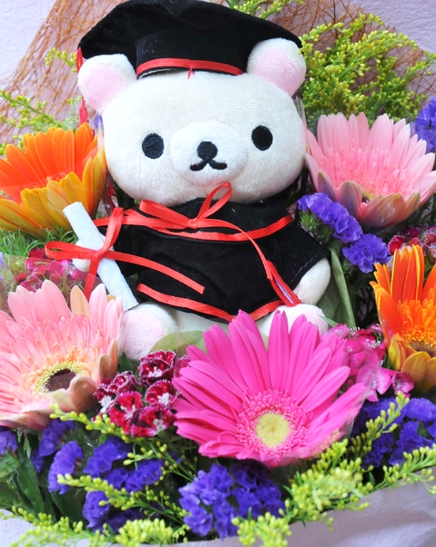 flowers and teddy