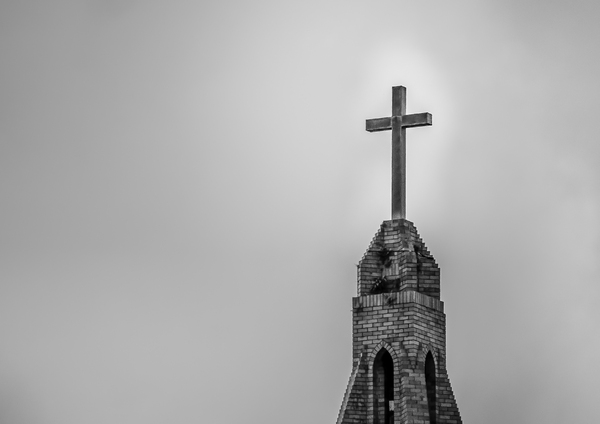 Grunge church spire