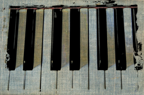 piano keys on cloth