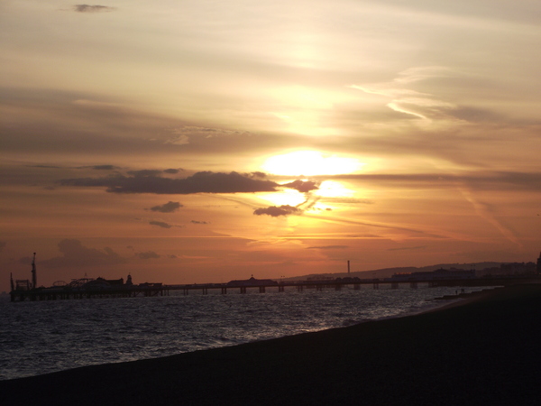 Sunset over Brighton pier.