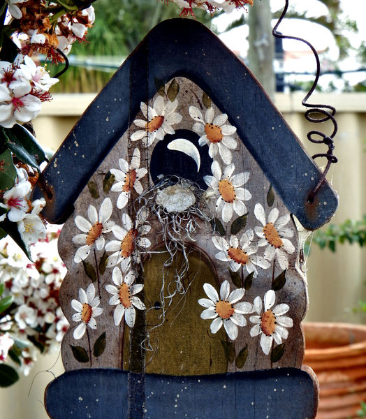 make-believe garden bird house