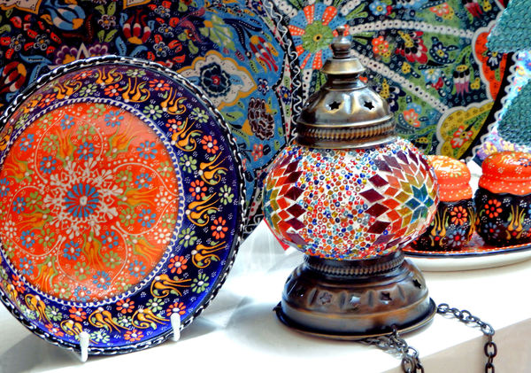Turkish glazed ceramic samples