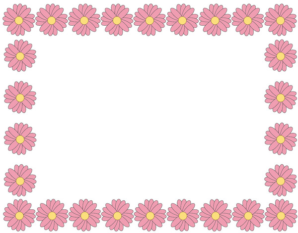 flower border pink