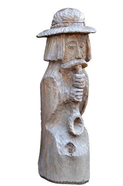 wooden statue-isolated