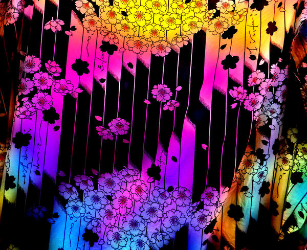 multicolor Jap flower pattern