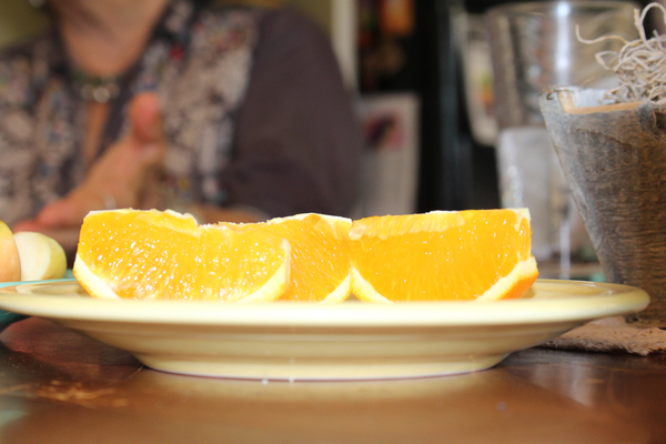 Talerz pomarańczowy plasterka