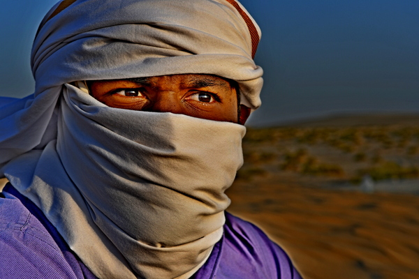 Desert man with Head Scarf