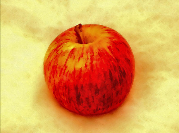 one eating apple painting