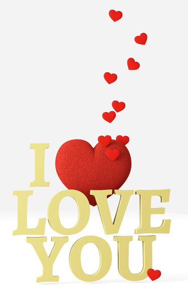 I love you 2: Big elegant heart with I love you message