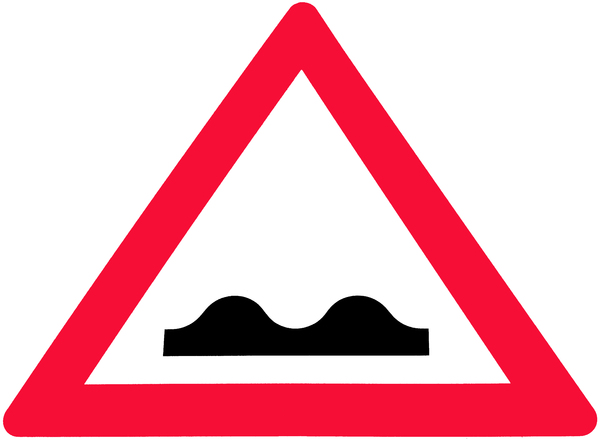 uneven road sign isolated