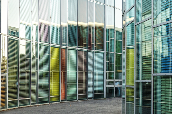 colourful blinds architecture