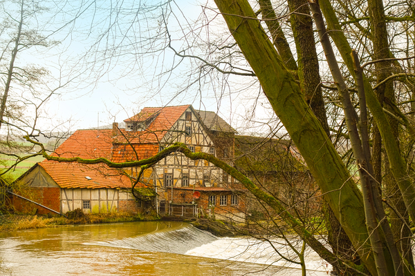 old half-timbered mill