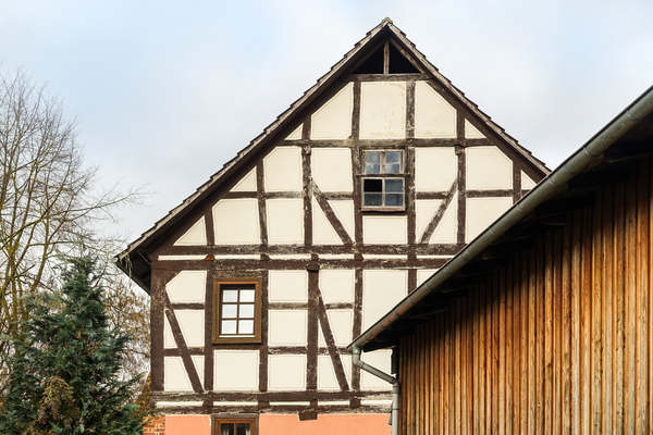 half-timbered house gable