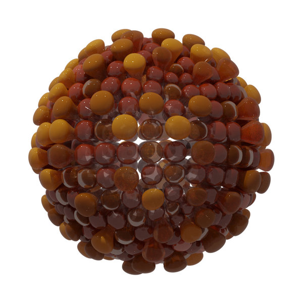 Covid-19 Red & Orange Glass: Coloured glass virus sphere