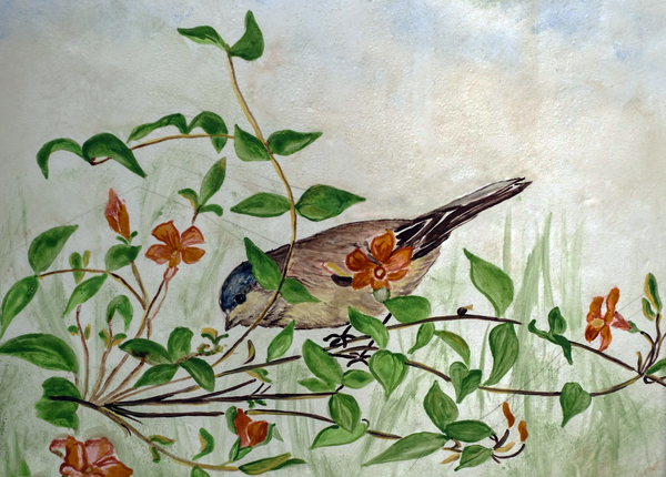 bird and plants painting