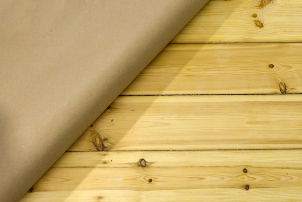 unboxing polished wooden floor