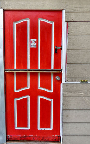 red & white half doors