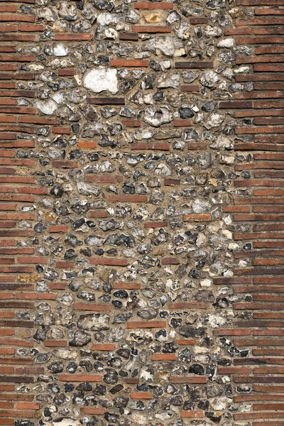 Cobblestone and brick wall