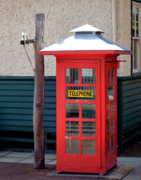 traditional public phone booth