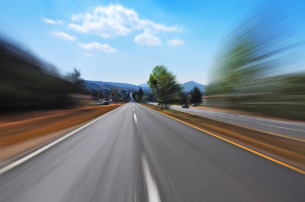 Road Blur: Shot of road blurred by speed